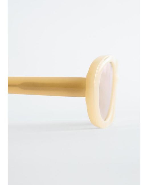 & Other Stories Brown Slim Oval-Frame Sunglasses