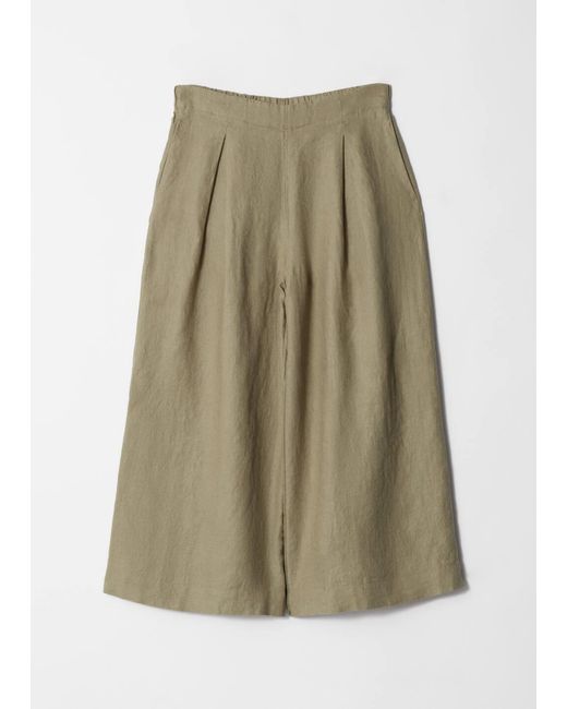 & Other Stories Green Linen Culottes