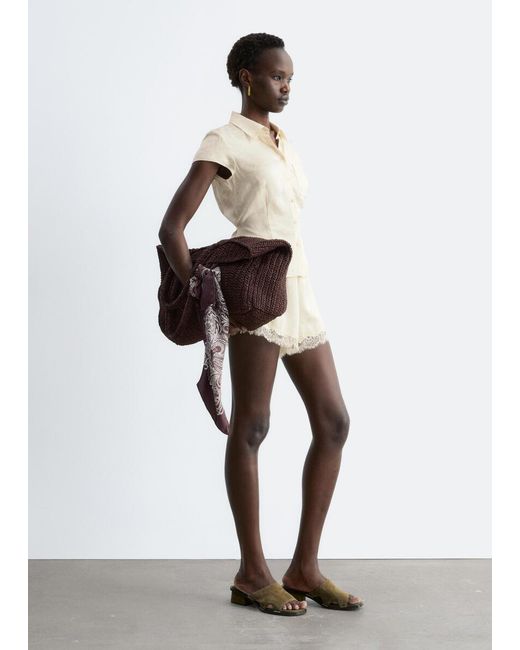 & Other Stories Natural Tie-Back Shirt