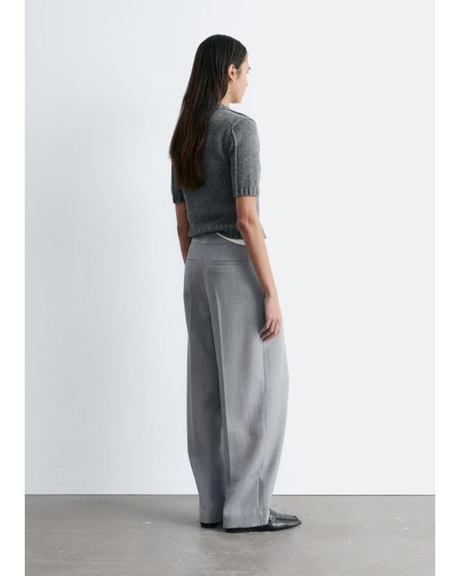 & Other Stories White Wool-Blend Tailored Trousers