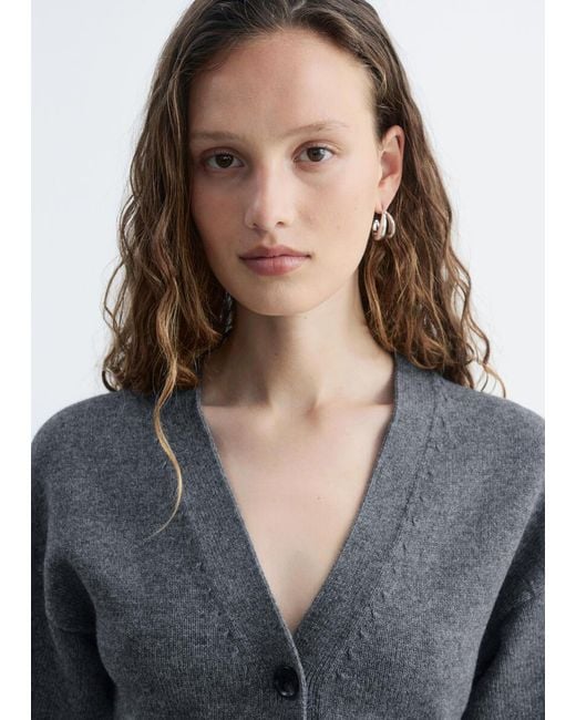 & Other Stories Gray Tapered Knit Cardigan