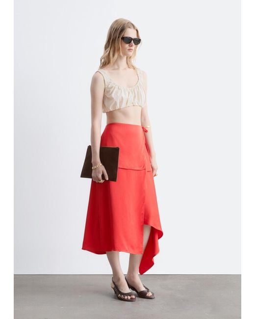 & Other Stories Layered Panel Wrap Skirt