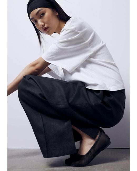 & Other Stories White Tailored Linen Trousers