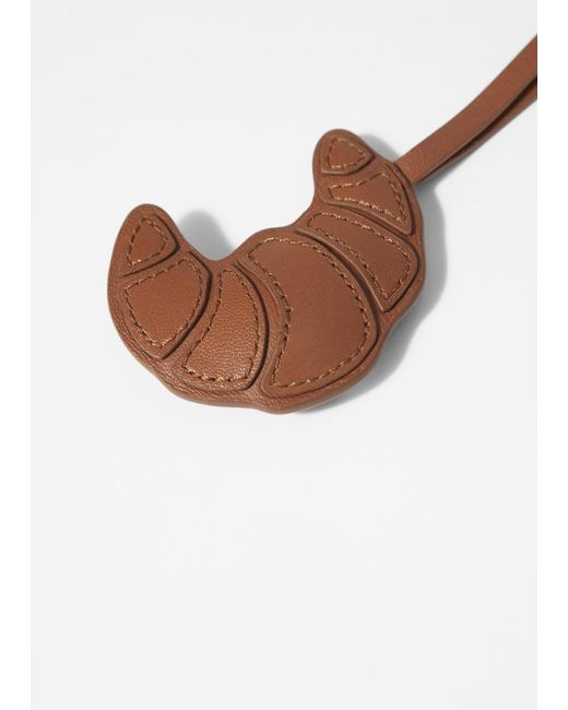 & Other Stories White Leather Croissant Keyring