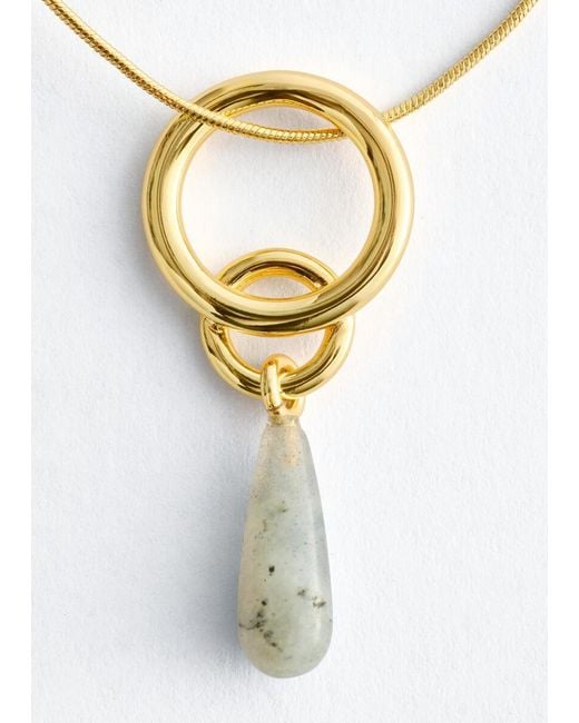 & Other Stories White Labradorite Pendant Necklace