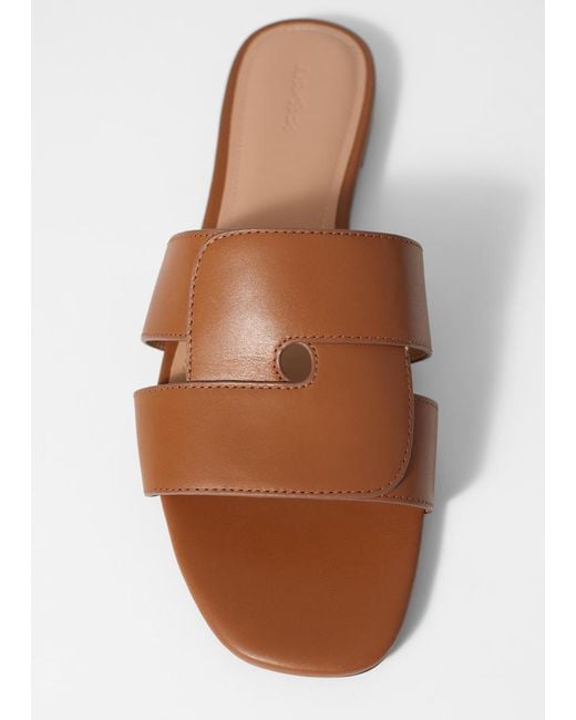 & Other Stories Brown Leather Slides
