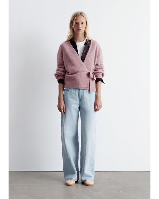 & Other Stories White Mohair-Blend Wrap Cardigan