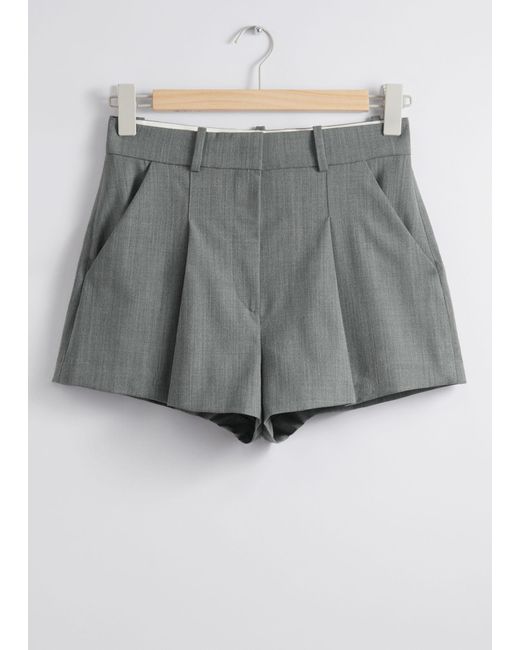 & Other Stories Gray Tailored Shorts