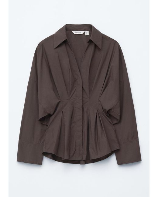 & Other Stories Black Fitted-Waist Cotton Shirt