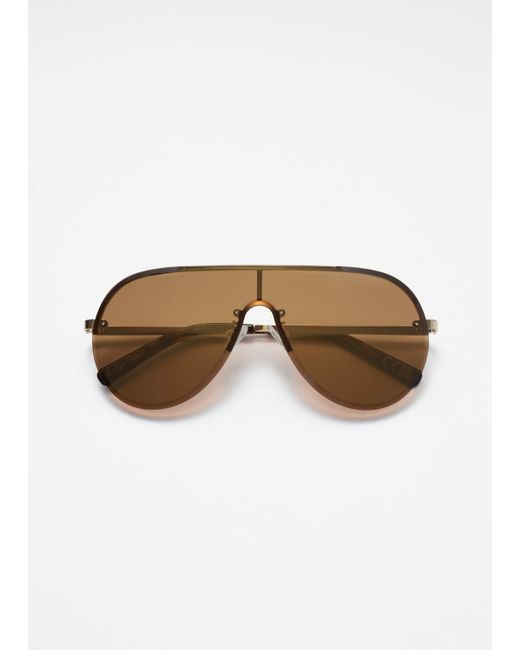 & Other Stories Metallic Rimless Aviator-Style Sunglasses