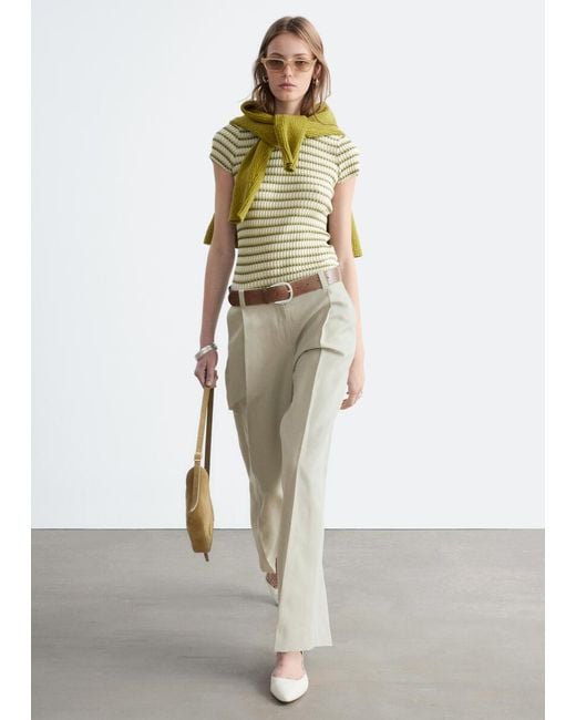 & Other Stories White Pleated Trousers