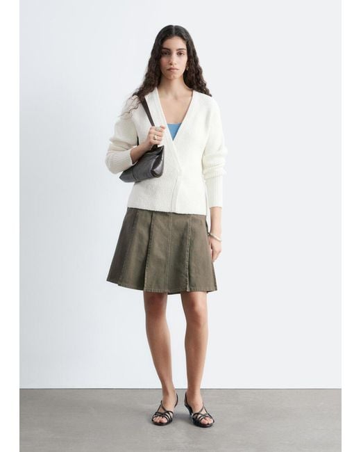 & Other Stories White Ribbed Cardigan