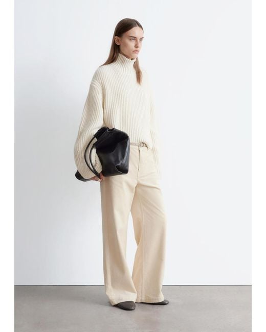 & Other Stories Natural Wide-Leg Corduroy Trousers