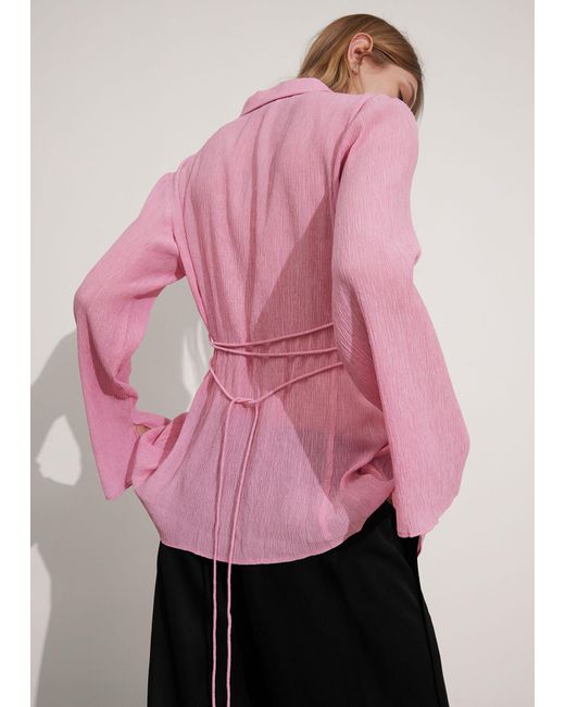 & Other Stories Pink Körpernahes Hemd