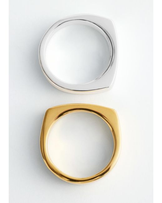 & Other Stories White 2-Pack Ring Set