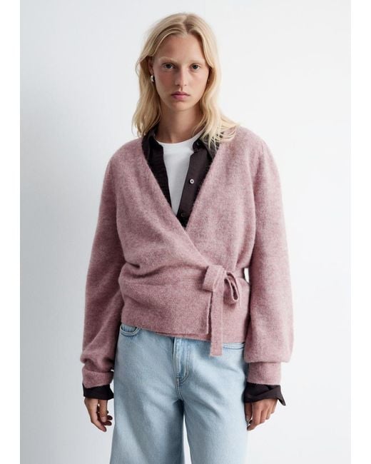 & Other Stories White Mohair-Blend Wrap Cardigan