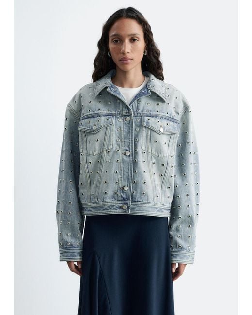 & Other Stories Blue Eyelet Denim Jacket