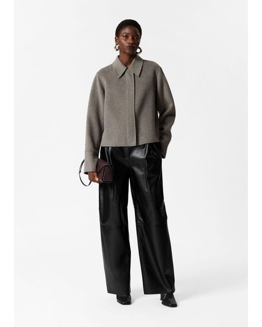 & Other Stories Natural Collared Wool Jacket