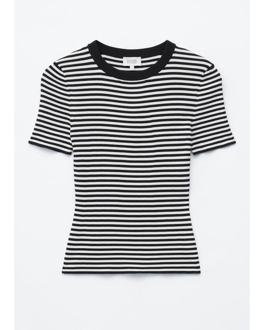 & Other Stories Black Ribbed T-Shirt