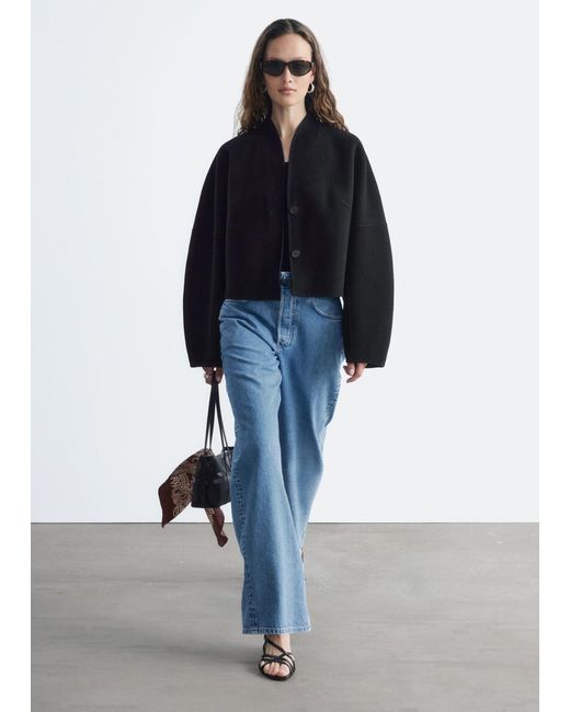 & Other Stories Black Wool Doublé Jacket