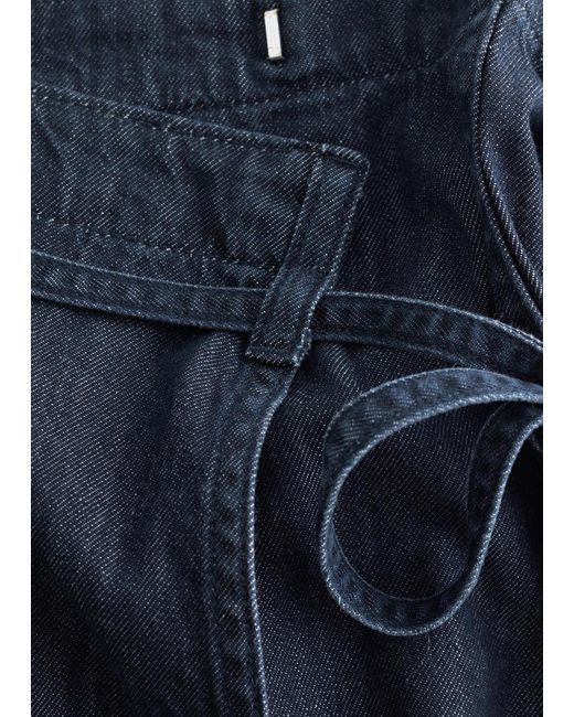 & Other Stories Blue Tie-Detail Denim Mini Skirt
