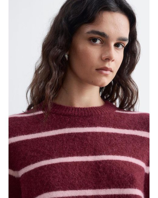 & Other Stories Red Alpaca-Blend Knitted T-Shirt