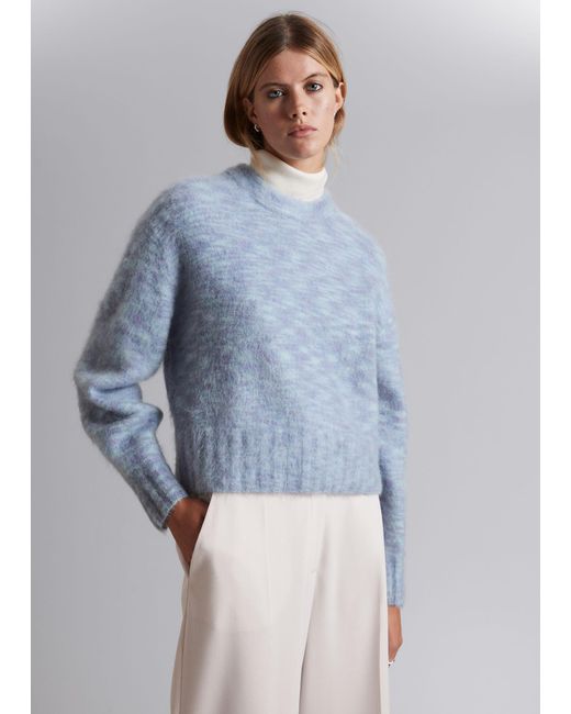 & Other Stories Blue Oversized Knit Sweater