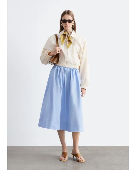 & Other Stories Blue Zip-Front Short Jacket