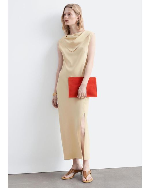 & Other Stories White Scarf-Detail Midi Dress