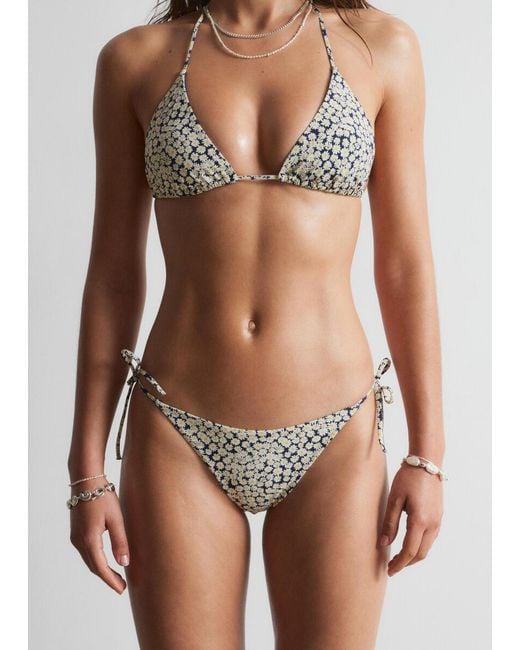& Other Stories Brown Triangle Bikini Top