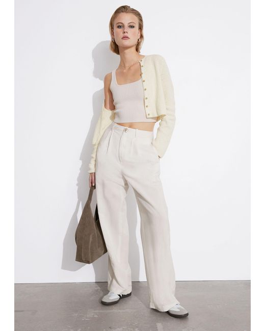 & Other Stories White Relaxed Breezy Trousers