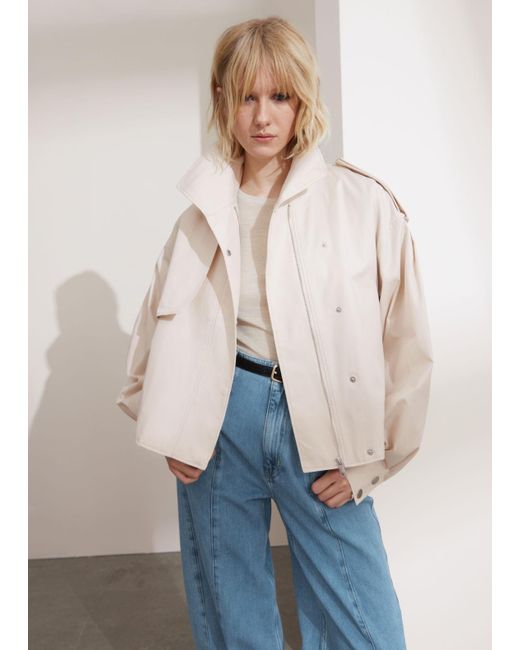 & Other Stories Natural Oversized Belted Jacket