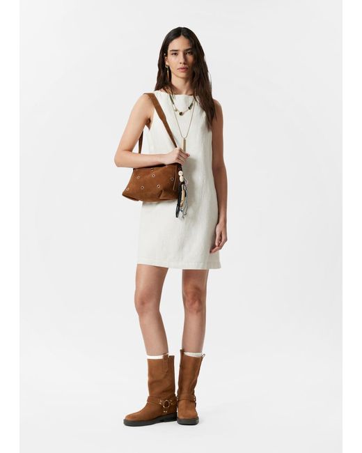 & Other Stories White Minikleid Aus Leinen