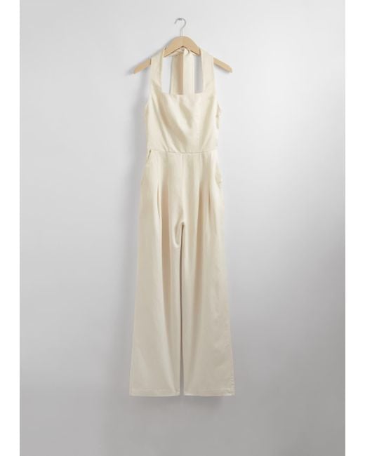 & Other Stories White Halterneck Jumpsuit