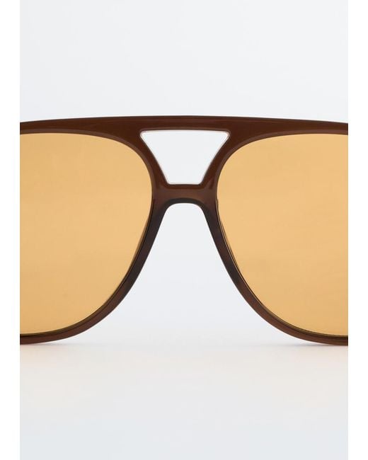 & Other Stories Brown Oversized Aviator Sunglasses