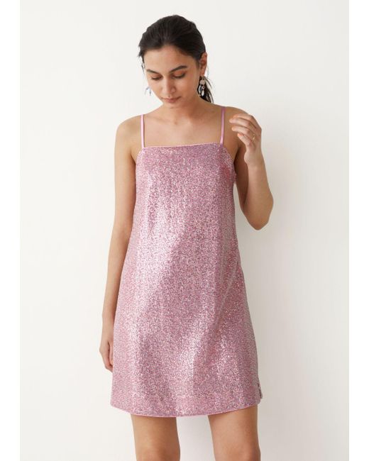 & Other Stories Strappy Sequin Mini Dress in Pink | Lyst