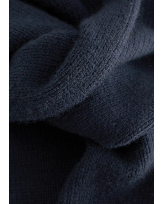 & Other Stories Blue Cashmere-Blend Turtleneck Jumper