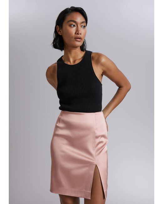 & Other Stories Satin Pencil Skirt in Pink | Lyst Canada