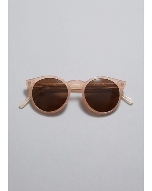 & Other Stories Brown Classic Round Frame Sunglasses