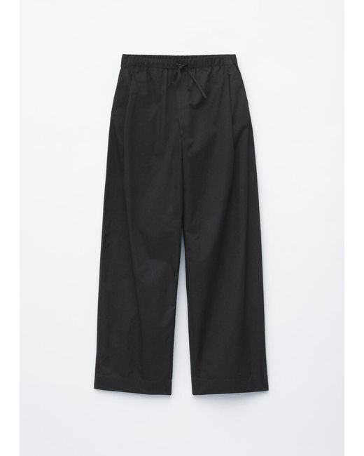 & Other Stories White Cotton Twill Drawstring Trousers