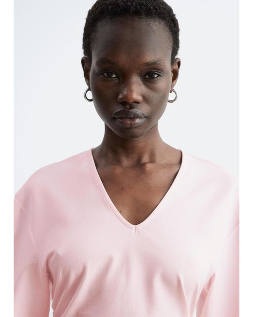 & Other Stories Gathered V-Neck T-Shirt