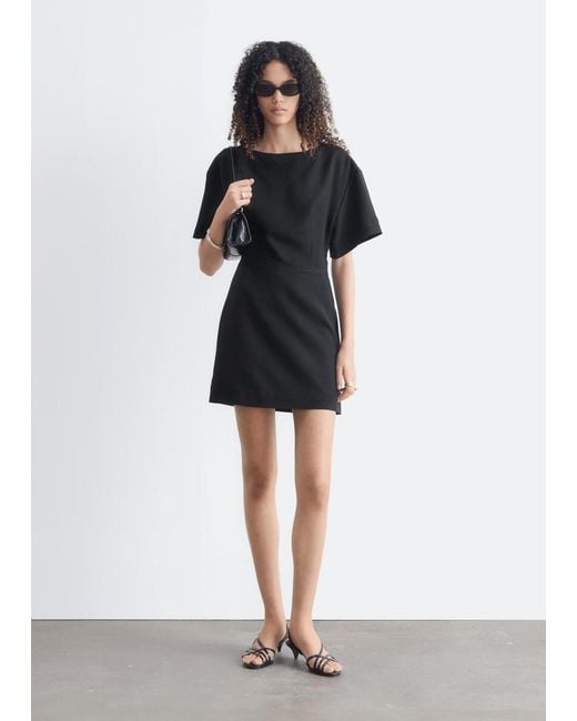 & Other Stories Black Open-Back Dress