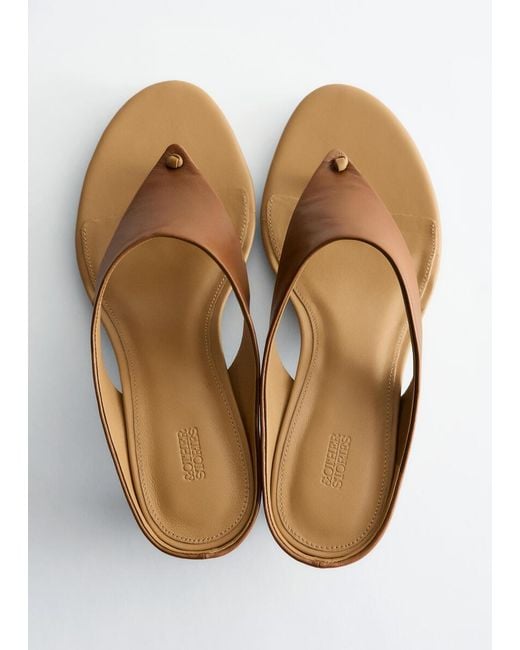 & Other Stories Brown Leather Kitten Heels