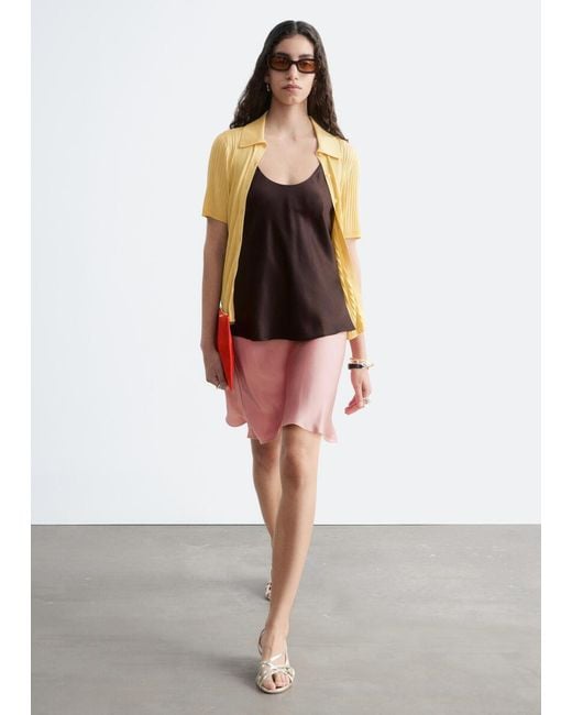 & Other Stories Yellow Rib-Knit Top