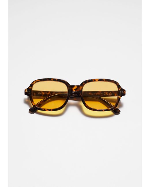 & Other Stories Natural Rectangular Frame Sunglasses