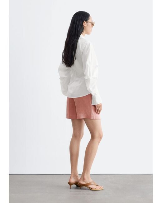 & Other Stories Natural Asymmetrical Cotton Shirt
