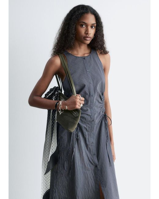 & Other Stories White Sleeveless Drawstring Midi Dress