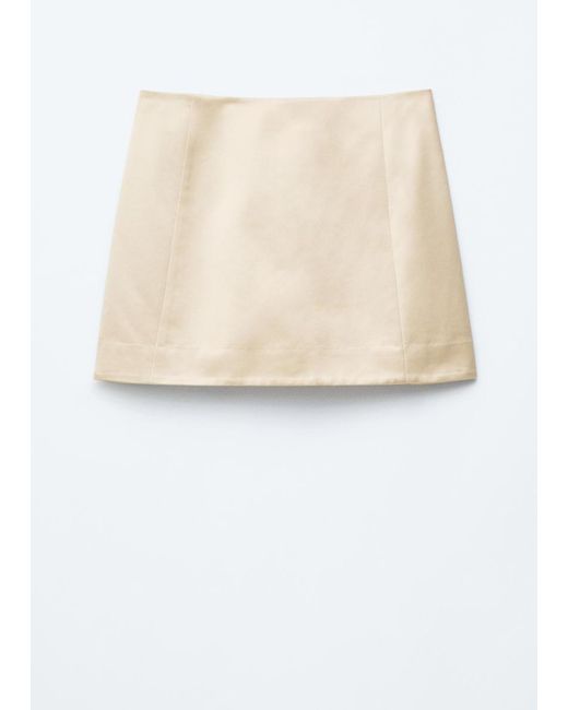 & Other Stories Natural Satin Mini Skirt