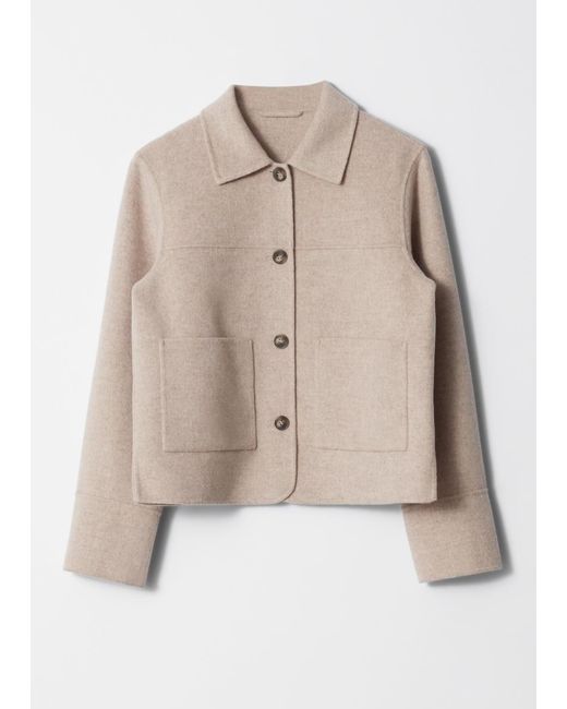 & Other Stories Natural Collared Wool Jacket