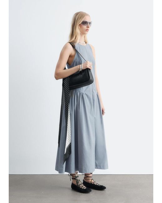 & Other Stories Blue Flared Midi Dress